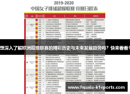 想深入了解欧洲超级联赛的精彩历史与未来发展趋势吗？快来看看！